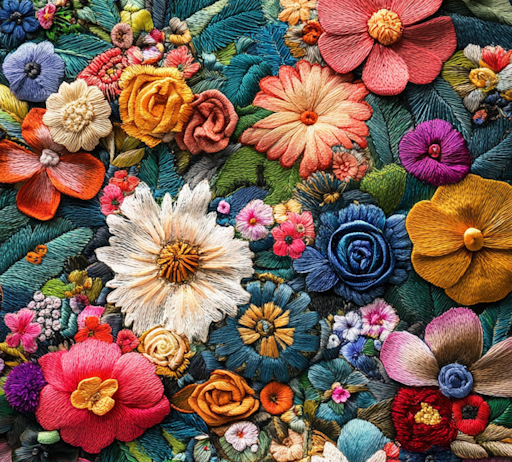 Floral Symphony in Threads